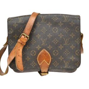 LOUIS VUITTON Cartouchiere GM Shoulder Bag Monogram Leather Brown